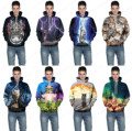 Cats Print Mens Skateboarding Hoodies Sweatshirts Purple Lightning Cat Sweater Galaxy Kitty Hooded Jumper Pullover Tracksuits