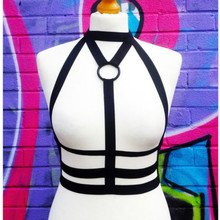 New arrived sexy lady Harness cup-less bra with suspenders belt club women caged binding garters underwear sexy harness belt