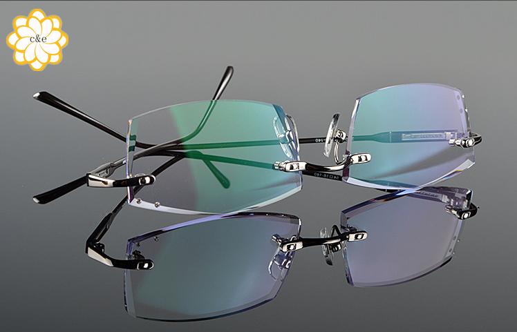 2015 new fashion round titanium flexible rimless glasses frames for men or women no lens gold aviator frame with glasses 3color