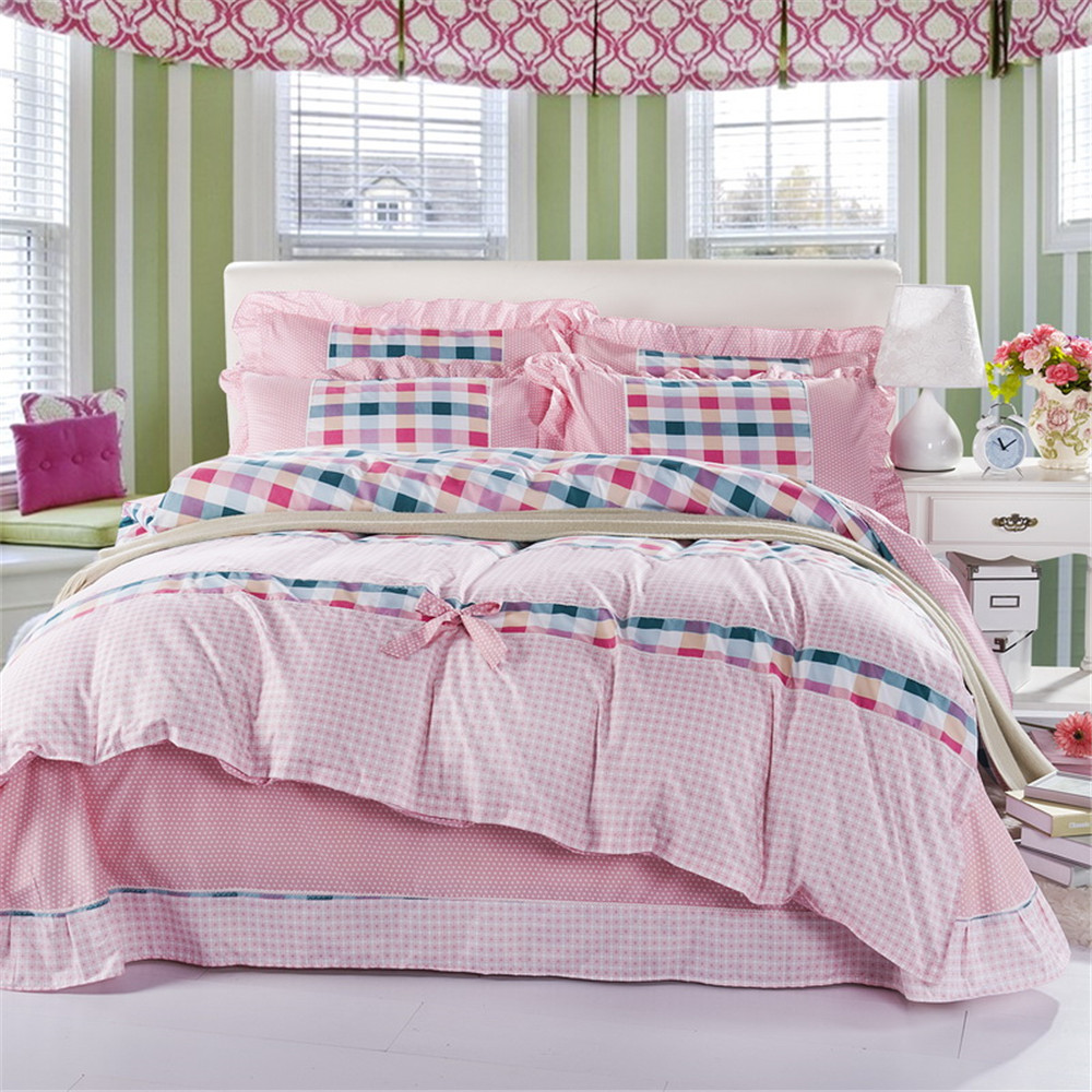 Online kopen wholesale pink korean style bedding set uit china ...