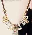 2015 new arrival gold plated Austrian crystal choker necklace women sweater chain accessories colares femininos