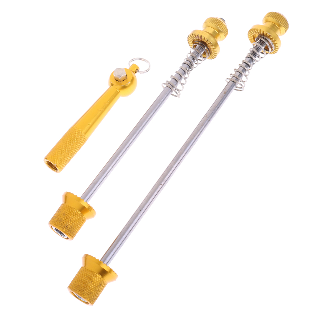 Description Picture 4 of itemAnti Theft Skewers Set Bicycle Wheel Hub Front and Rear Quick Release Skewers Lever Axle with Locking Keys 145/183mm 4 Colors