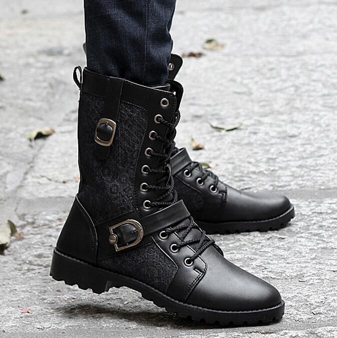 men's mid calf combat boots