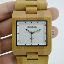 Cara cuadrada hombres de estilo de madera de lujo del reloj exquisito reloj de madera de madera de moda relojes de pulsera