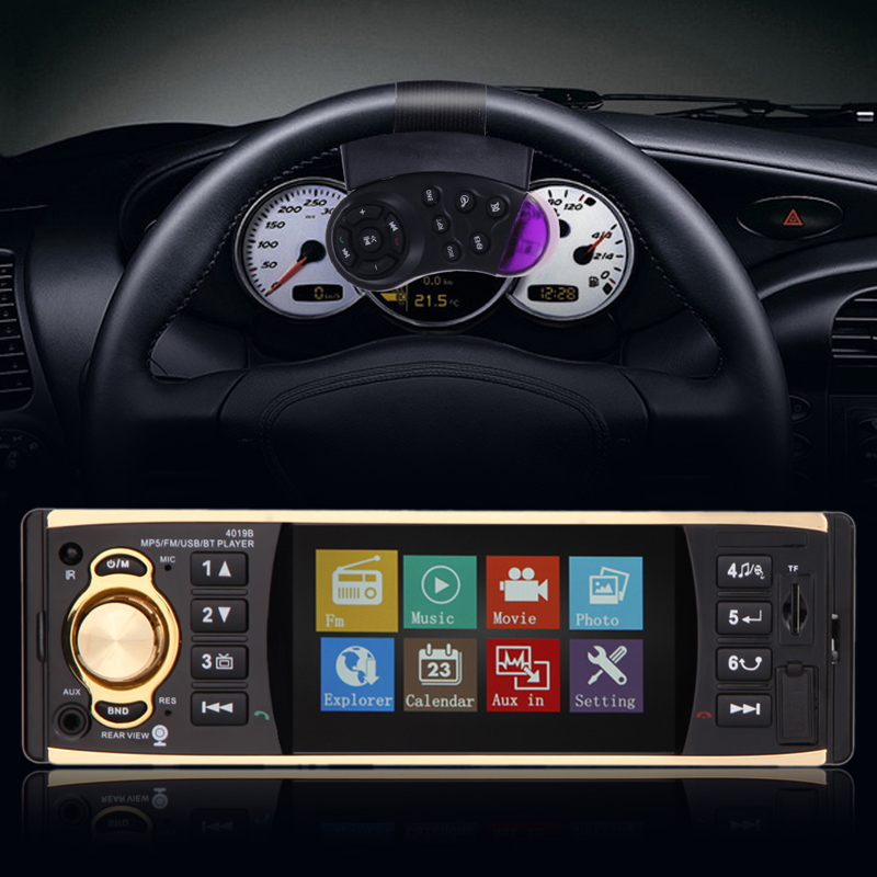 4.1 Inch 12V Car Stereo FM Radio MP3 Audio Player Support Bluetooth Phone with USB/TF Card Car Electronics In-Dash