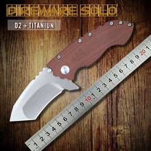 NEWEST DIREWARE Custom Titanium Bearing Flipper Knives D2 Blade Material Micarta Handle Survival Tactical Folding Knife