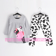 lovely Mother cow suit boy and girl children clothing for the winter girls clothing sets kids