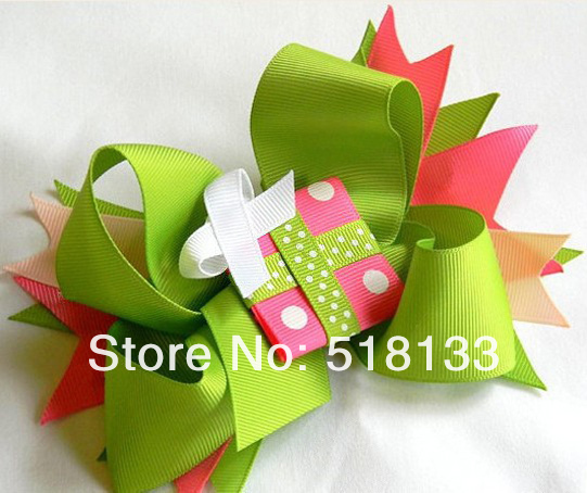 christmas gift 5 5 boutique girls hair bows clips green christmas gift 5 5 boutique girls hair bows clips green