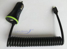 LANBIAN USB Car Charger Total 3 4A with Spring Shape Micro USB Cable Lighting Cable for