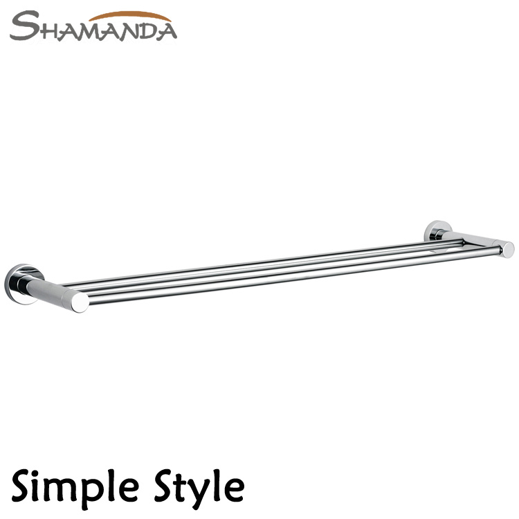 Free Shipping Bathroom Accessories Solid Brass Chrome Finished Double Towel Bar,Bathroom Product Towel Holder,Towel Rack-96010