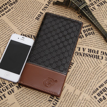 2015 Famous brand men genuine leather long Wallet High quality male Large Capacity purse with coin