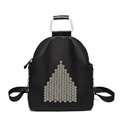 Edgy Rivets Ornament Women Concise Backpack Solid Color Preppy Style Dual purpose Bag Ladies Trendy Casual