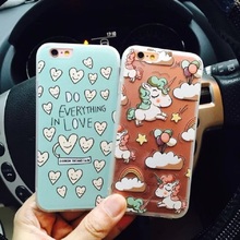 2016 Fashion Summer Cool Cute Lovely heart Unicorn Case Fundas Cover For iPhone6 6s / 6 plus 6S plus Unicorn Coque Case