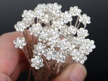 40PCS Wedding Accessories Bridal Pearl Hairpins Flower Crystal Rhinestone Diamante Hair Pins Clips Bridesmaid Women Hair