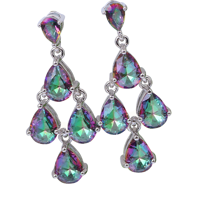 Distinctive Brand Designer Hot Pink Rainbow Mystic Topaz Silver Jewelry