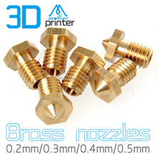 Wholesale 10pcs/lot 3D Printer Nozzle Full Metal M6 threaded 0.2mm/0.3mm/0.4mm/0.5mm For E3D 1.75mm/3.0mm DIY Reprap Makerbot