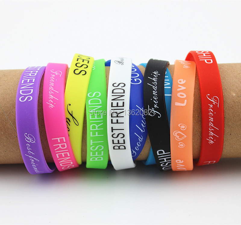 colors 12mm wide Rubber wristbands 