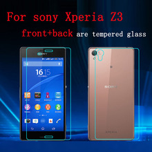 2 шт./компл. закаленного стекла для Sony Xperia Z3 протектор спереди назад взрыв — пленка для Xperia Z3 D6653 D6603 протектор