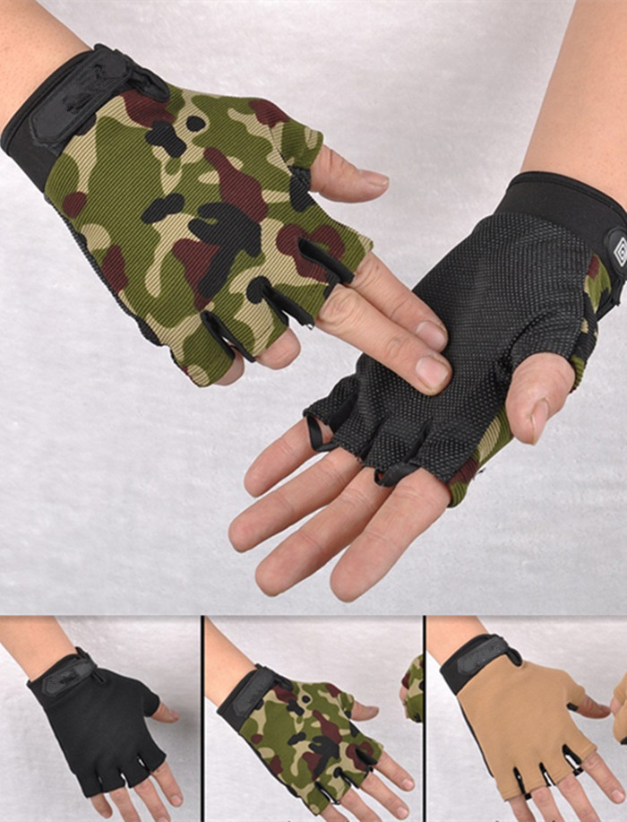 Outdoor driving tactical exercise half finger fitness gloves sports fingerless microfiber mens womens training gloves JXY0150