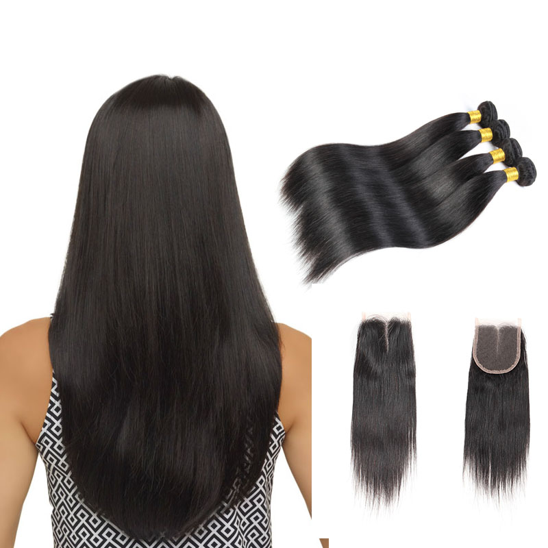 ms lula hair with closure and bundles peruvian virgin hair with closure straight hair bundles with closure human hair extensions