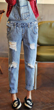 2014 New Free shipping Plus size Korean New Womens Jumpsuit Denim Overalls Casual Skinny Girls Pants