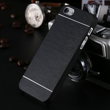 New Deluxe Aluminum Metal Brush Case for iphone 5 5S 5G Motomo Logo Back Cover Top Quality 1pcs Retail YXF