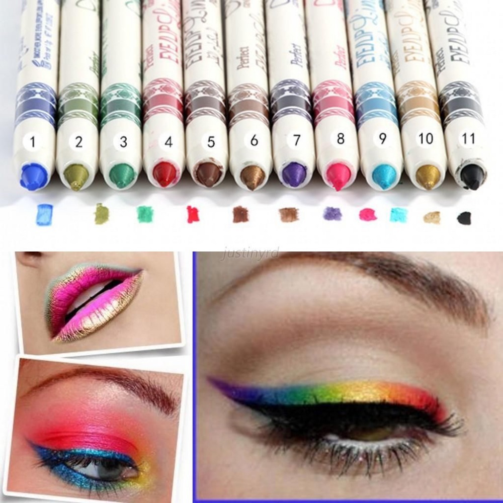 Hot Waterproof Shimmer Eye Shadow Pencil Makeup Tool 12 Color