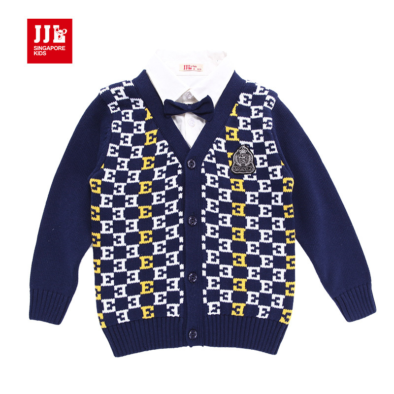 babys boys false two gentleman cardigan temperament sweaters size 1,5 years(China (