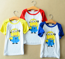 hot sell factory price 2015 new brand t-shirt boy cartoon t-shirts summer 3 colors cotton girls clothes baby tshirt