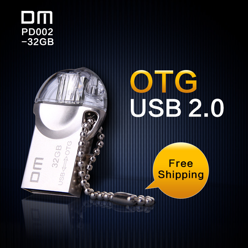 DM PD002 USB Flash Drive 32G OTG Smartphone Pen Drive Micro USB Portable Storage Memory Metal
