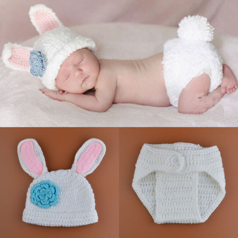 2015 New Crochet Baby Bunny Rabbit Hat and Diaper Cover ...