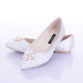 Flat AB color rhinestone pointed toe bridal shoes shallow mouth shoes wedding shoes girl party performance