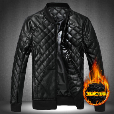 Free shipping winter PU leather jacket male plus size 5xl 6xl stand collar thickening outerwear short