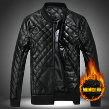 Free shipping winter PU leather jacket male plus size 5xl 6xl stand collar thickening outerwear short