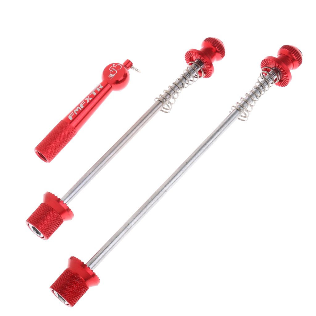 Description Picture 5 of itemAnti Theft Skewers Set Bicycle Wheel Hub Front and Rear Quick Release Skewers Lever Axle with Locking Keys 145/183mm 4 Colors