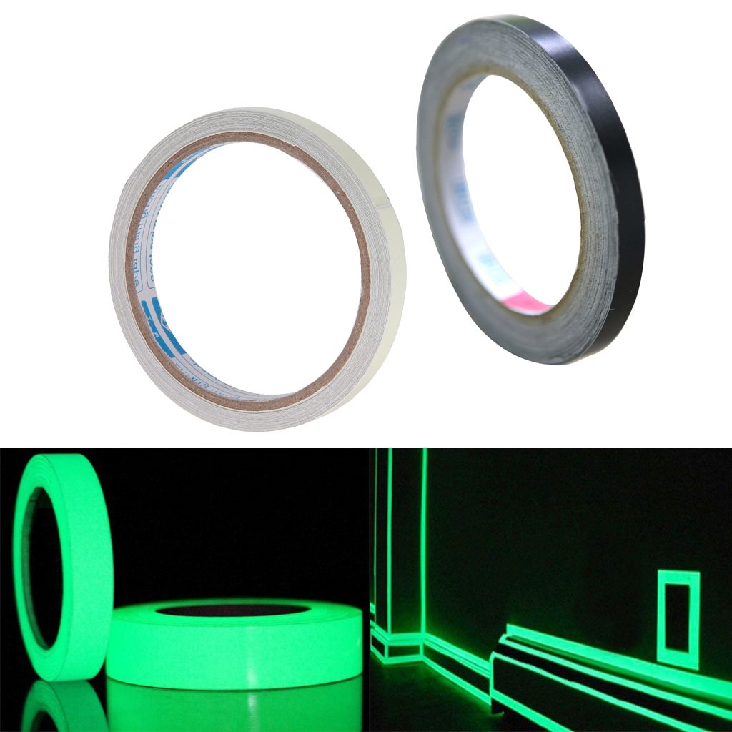 Reflective Glow Tape Self-adhesive Sticker Removable Luminous Tape Fluorescent Glowing Dark Striking Warning Tape Waterproof