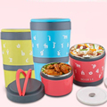 2 Layers Thermal Bento Creative Lunch Box ThermosStainless Steel Insulation Storage food Container Dinnerware with handle