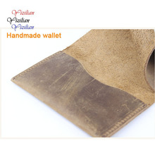 2015 Hot sell Men Women Crazy Horse Leather 2 card holder slim Brown ID Holders wallets