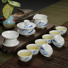 Free Shipping Hot Sale Yixing Ceramic Kung Fu Tea Set Solid Wood Tea Tray Teapot 14-piece Tea Suit