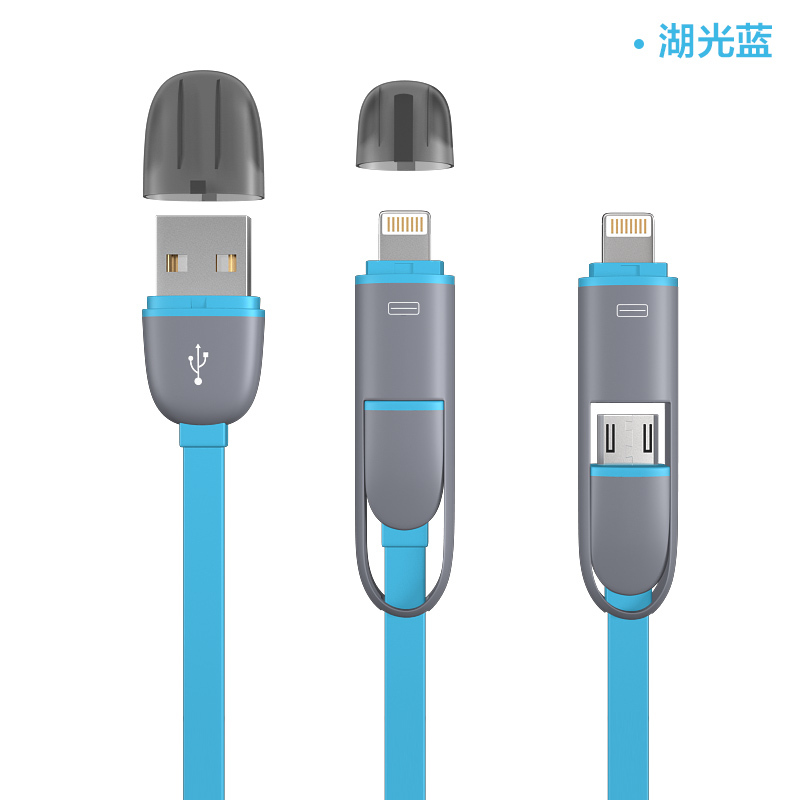 2015 Newest high quality Micro usb + 8pin USB 2 in 1 Sync Data Charger Cable for iPhone 5s 6 plus ipad(ios 8) For Samsung HTC