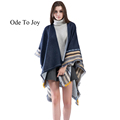 Ode To Joy 2016 New Brand Women s Winter Poncho Vintage jacquard Blanket Women s