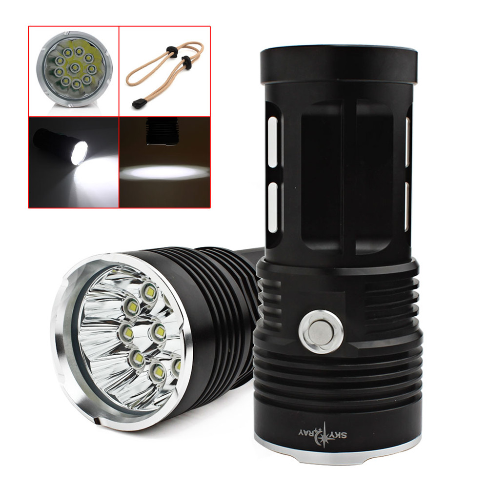 18000 lumens Super Bright 10 x XML-T6 LED Hunting / Fishing Flash Light Torch Lamp For biking/ camping/home repairing