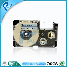 Comapatible Casio label tape 9mm black on white PT-9WE XR-9WE1 for casio label maker EZ Label