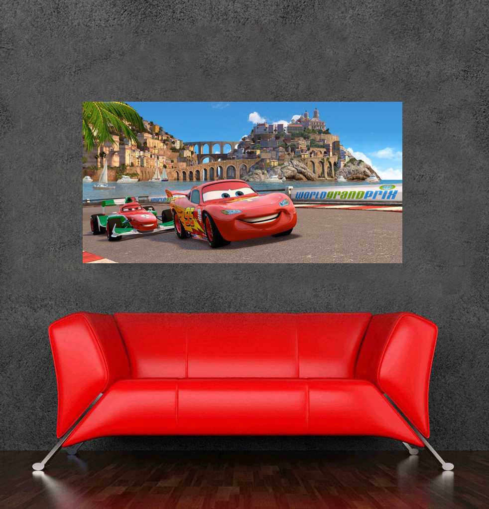 large size wall sticker pixar cars poster decor for kids room 105x60cm