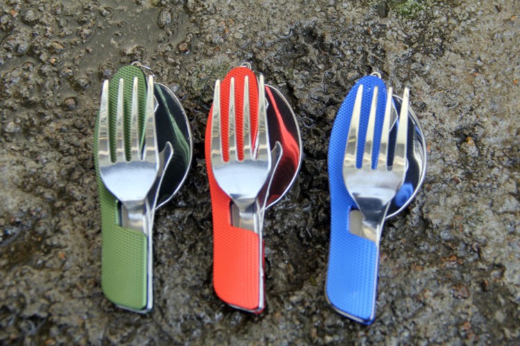 Outdoor <font><b>camping</b></font> tableware portable EDC tools ,Stainless Steel 3 in1 Multi-Function Folding Spoon Fork knife Travel sets Gears Outdoor <font><b>camping</b></font> tableware portable EDC tools ,Stainless Steel 3 in1 Multi-Function Folding Spoon Fork knife Travel sets Gears