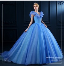 Real Photo bleu cendrillon bandage robes de bal princesse robe de soirée robe de soirée robe de bal parti livraison gratuite LYDRT121(China (Mainland))