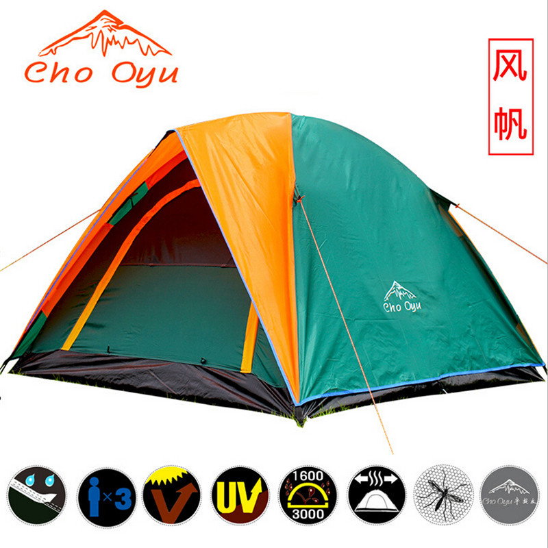 double layer 3 4 person rainproof ourdoor camping tent for bivouac hiking fishing hunting adventure picnic carpas camping tents
