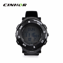 Multifuncional exterior impermeable del cuarzo del deporte Digital reloj de pulsera w / Compass – negro ( 1 x CR2016 )