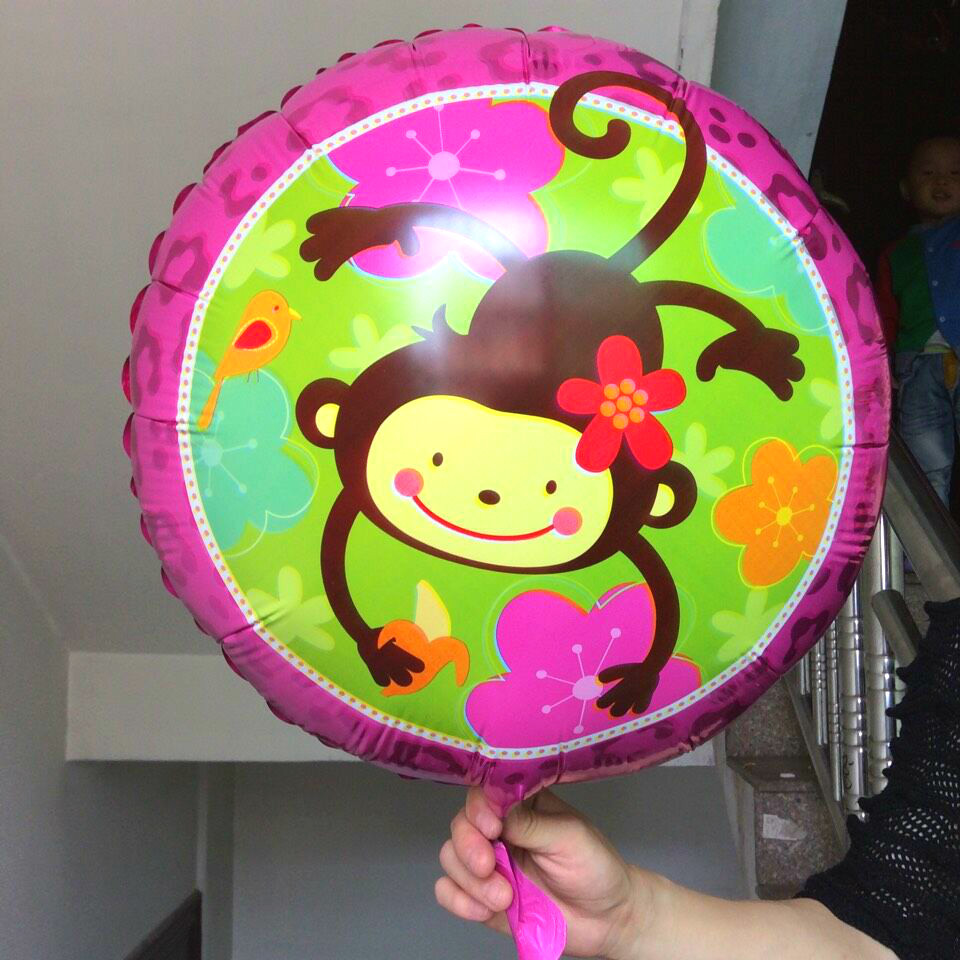 wholesale 18inch Aluminum foil balloons monkey globos birthday party decoration balls film Animal Zoo monkey balloon Party user