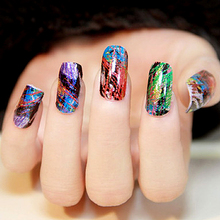 New Beauty 50 Random Lot Colorfull Nail Art Decorations Nails Foil Galaxy Nail Sticker Paper Shiny